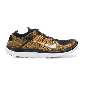 Nike Women's Free 4.0 Flyknit Running Sneaker Orange Green Black 7
